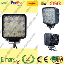 Luz de trabajo LED, luz de trabajo LED de 16PCS * 3W, luz de trabajo LED de 12V CC para camiones